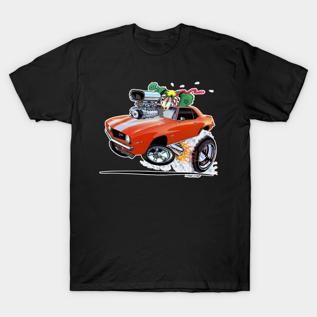 Z RATED 69 Camaro Orange T-Shirt by vincecrain